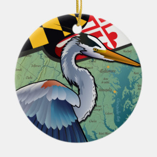 Kust- Maryland blåttHeron Julgransprydnad Keramik