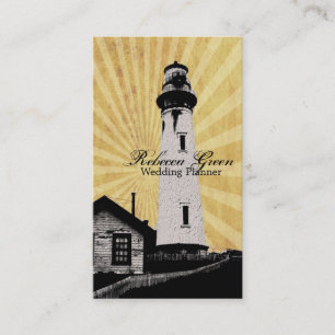 Kust- nautisk fyr för gula sunrays visitkort