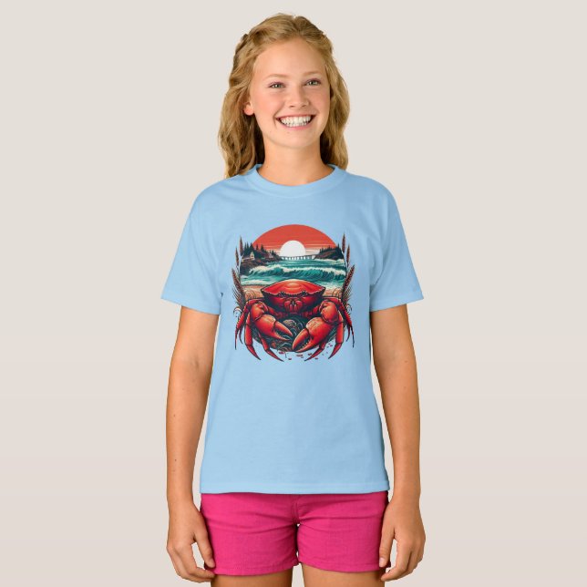 Kust-/nautisk marinkrabba t shirt (Hel framsida)