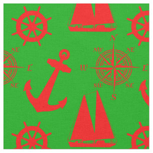 Kust- nautiskt mönster för jul tyg
