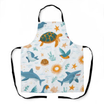 Kust sommar all-over tryckt förkläde present