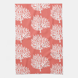 Kust- vithavskorall & korallrosor kökshandduk
