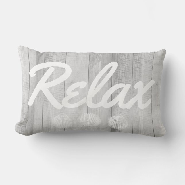 Kust- vitträ & snäckskal kopplar av lumbarkudde (Framsida)