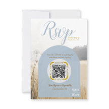 Kustäng RSVP QR-kod | Elegant blå valvsektion
