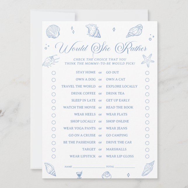 Kustbabyskor, skulle hon hellre byta jakort inbjudningar (Framsida)