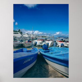 Kustbåtar på vattnet Fotograferingsaffisch Poster