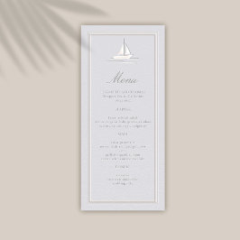 Kustbåtens Nautical Faux Embossed Forme Bröllop Meny