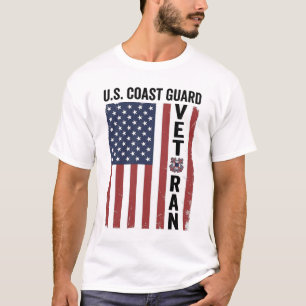 Kustbevakning Veteran Flagga Vintage Vektor Design T Shirt