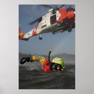 Kustbevakningsökande och räddingfunktion poster