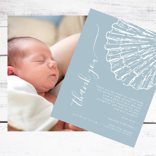 Kustblå babyfirande fototack