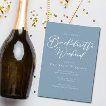 Kustblått Bachelorette Helg minimalistisk