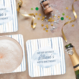 Kustblått och snört Personlig Underlägg Papper Kvadrat