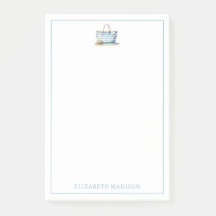 Kustblått och vitt Rand-persikofärgat