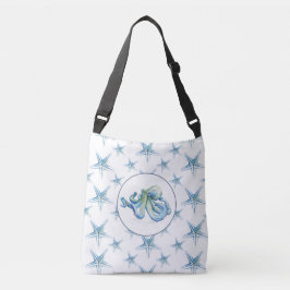 Kustblått oktopus och havskräfta axelväska