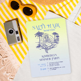 Kustblått Sjöjungfru Cowgirl Sommar Party Inbjudningar