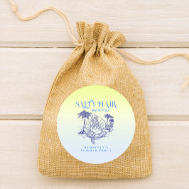 Kustblått Sjöjungfru Cowgirl Sommar Party Runt Klistermärke