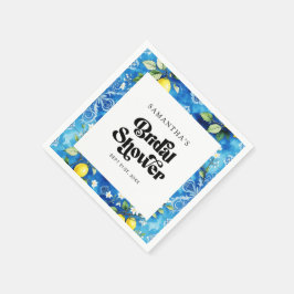 Kustblått vattenfärgat citruscitron-Möhippan Lemon Pappersservett