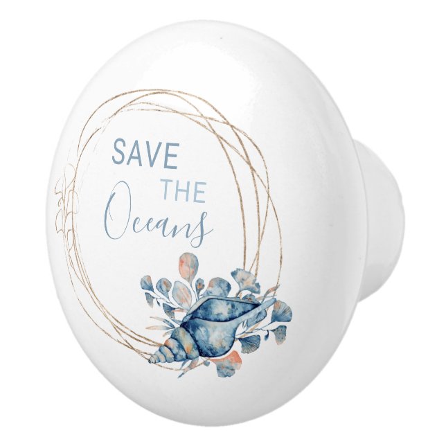 Kustblått vattenfärgkomposition anpassningsbar Ce Knopp (Höger)