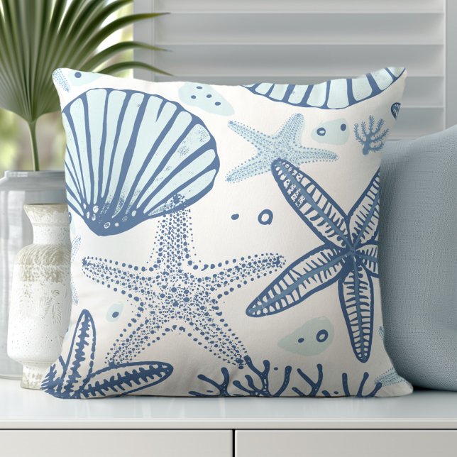 Kustblåvita Dekorativ kudde (Transform Your Room with Coastal Throw Pillows.)
