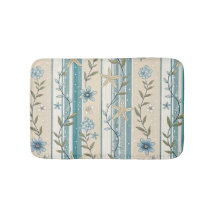 Kustblommig randig akva beige elegansdesign