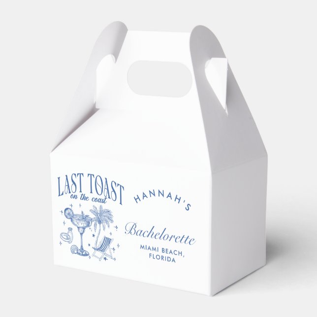 Kustbröllop Modern Cocktailfest Blå Presentaskar (Framsidan Sidan)
