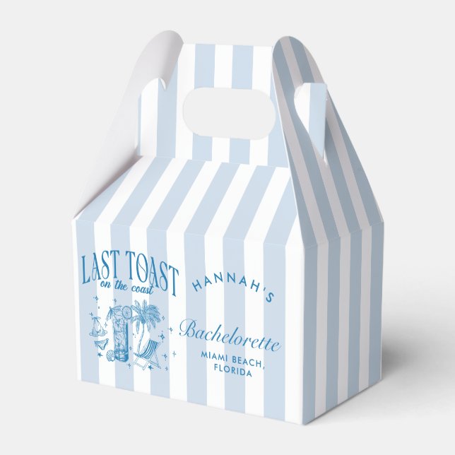 Kustbröllop Modern Cocktailfest Blå Presentaskar (Framsidan Sidan)