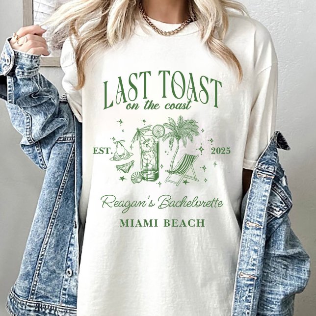 Kustbröllop Modern Cocktailparty Grön T Shirt (Skapare uppladdad)