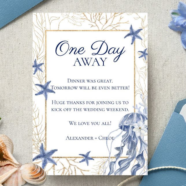 Kustbröllop, nautisk repetitionsmiddag tack kort (Coastal Wedding Nautical Rehearsal Dinner Thank You Card)