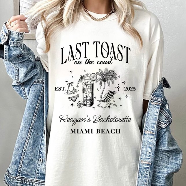 Kustbröllopsfest Modern Cocktailfest Svart T Shirt (Skapare uppladdad)
