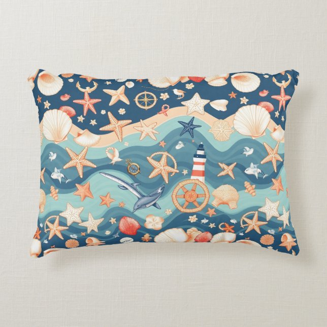 Kustbrygga Dekorativ kudde - slappna av i Stil (Framsidan)