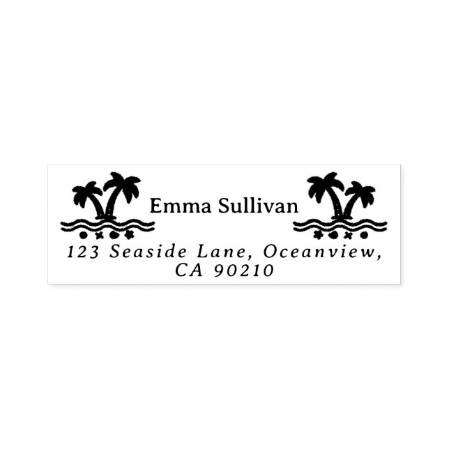 Kustbrygga Namn och Returadress Självfärgande Stämpel (Design)