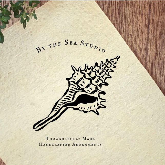 Kustbutik Logotyp Skal Illustration Stämpel (Skapare uppladdad)