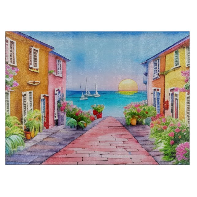 Kustby Sunset Watercolor   (Framsidan)