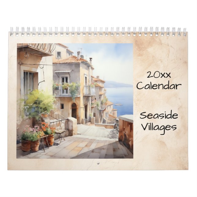 Kustbyar Illustration Akvarell  Kalender (Omslag)