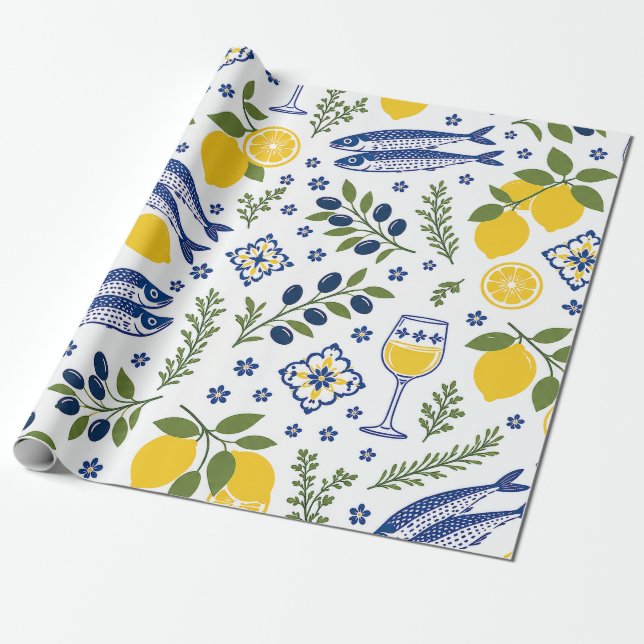 Kustcitronpresentpapper Presentpapper (Utrullad)