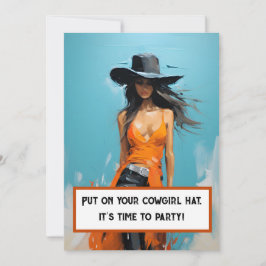Kustcowgirl aestesiskt 30års födelsedag party inbjudningar