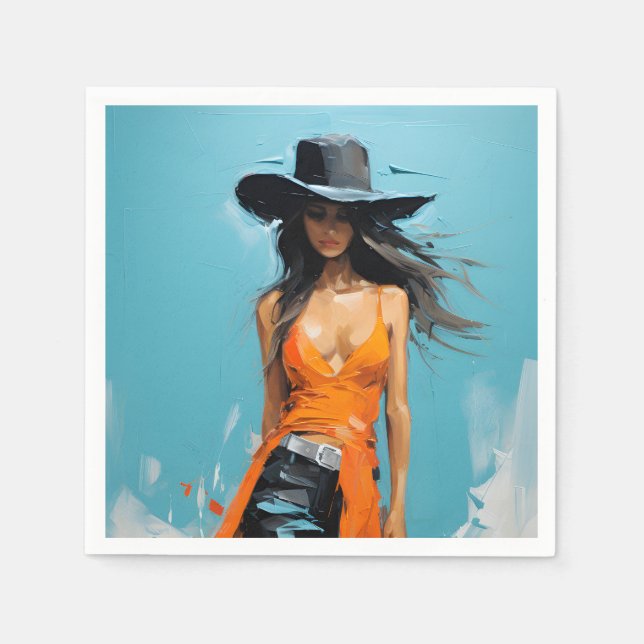 Kustcowgirl aestesiskt 30års födelsedag party pappersservett (Framsidan)