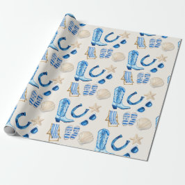 Kustcowgirl Blått Present Presentpapper