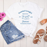 Kustcowgirl Blue Ocean Bachelorette helg T Shirt<br><div class="desc">Saddla upp för en bachelorettbash som kombinerar kusten charm med Vilda western orubbliga appell! Kustens t-shirt har en lekfull blandning av lakan och cowboyinslag.</div>