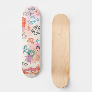 Kustcowgirl College Soveroms Väggkonst Mini Skateboard Bräda 18,5 Cm