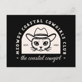 Kustcowgirl klubb squad svartestetisk katt vykort