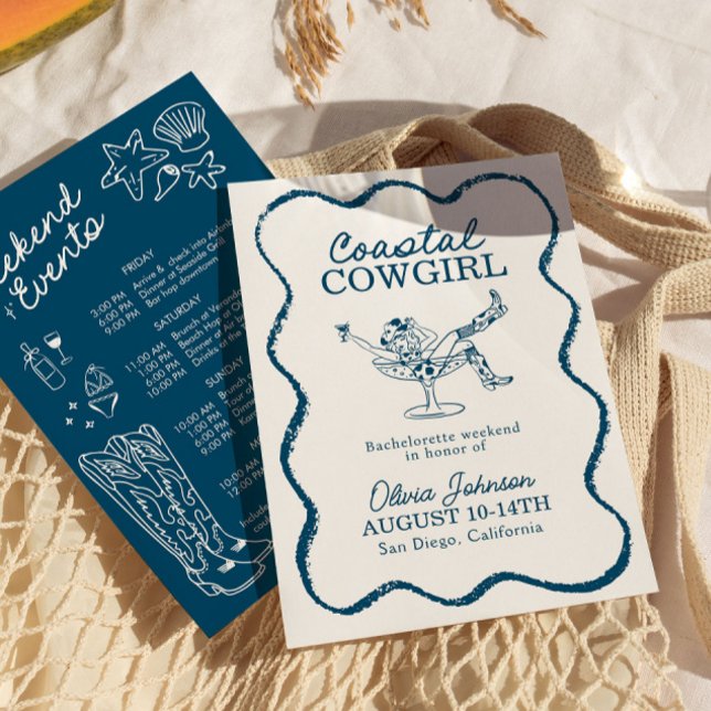 Kustcowgirl Sällskapsfest Itinerary Inbjudningar (Skapare uppladdad)