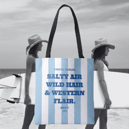 Kustcowgirl Western Flair Blå Cabana-randig Tygkasse