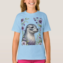Kustdäggdjur Knubbsäl Omgiven Av Viola T Shirt