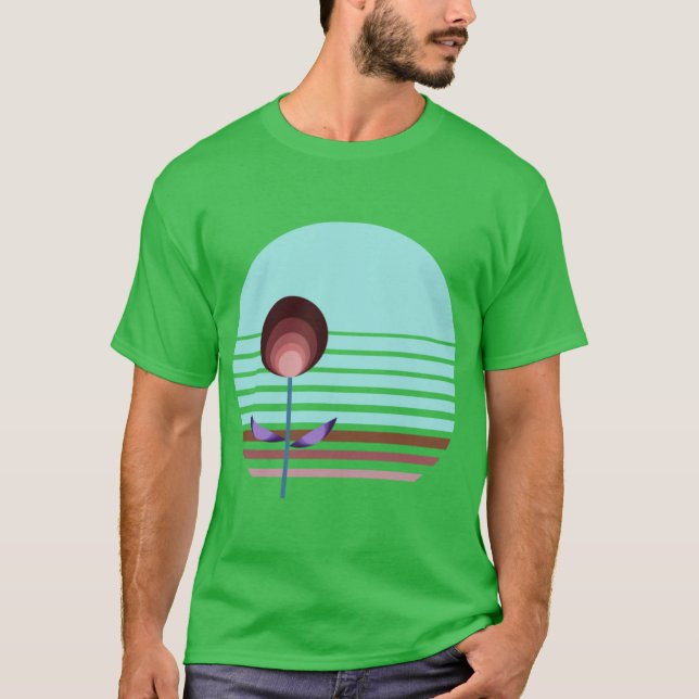 KustDecor Inspired Retro Bauhaus Botanicals 3 T Shirt (Framsida)