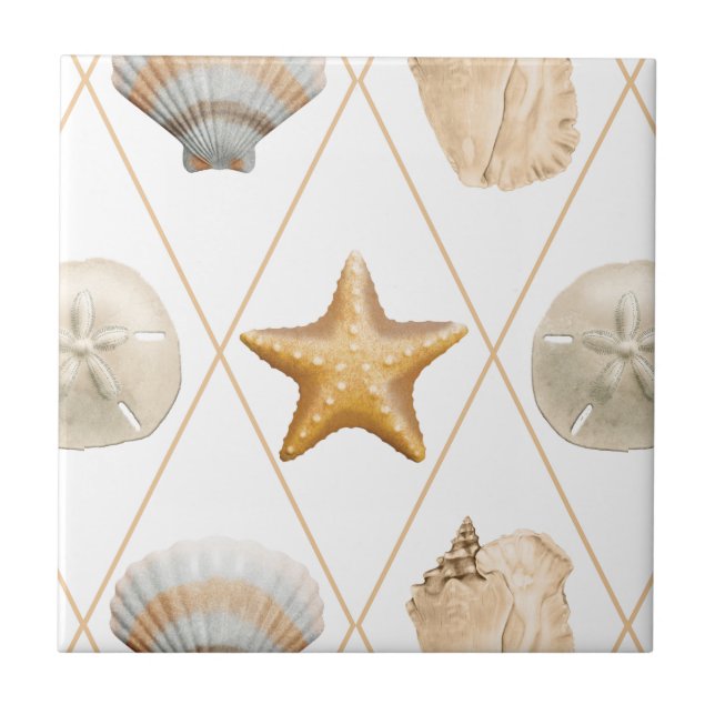 Kustdekanalen Seashell Mönster Kakelplatta (Framsidan)