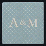 Kustdiagram | Monogram Stone Underlägg<br><div class="desc">Kustcharmuppsamlingen har teoribakgrund med kronärtärtdiamant och anpassningsbar monogram i serif-typsnitt</div>