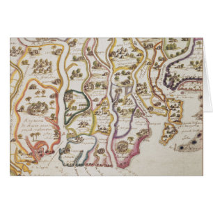 Kusten av afrikan och floden Gambia 1622 Hälsningskort