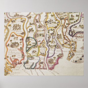 Kusten av afrikan och floden Gambia 1622 Poster