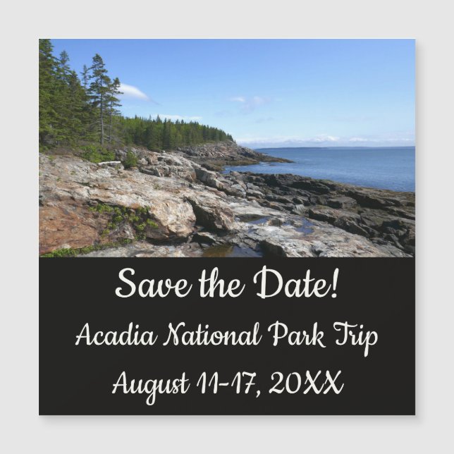 Kusten av Bar Island vid Acadia National Park (Framsida)